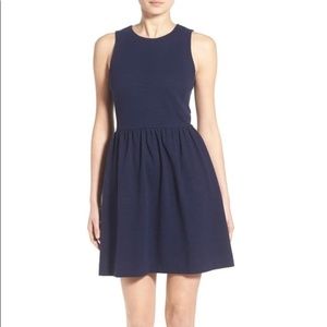 Fit & Flare Navy Madewell Dress with Pockets